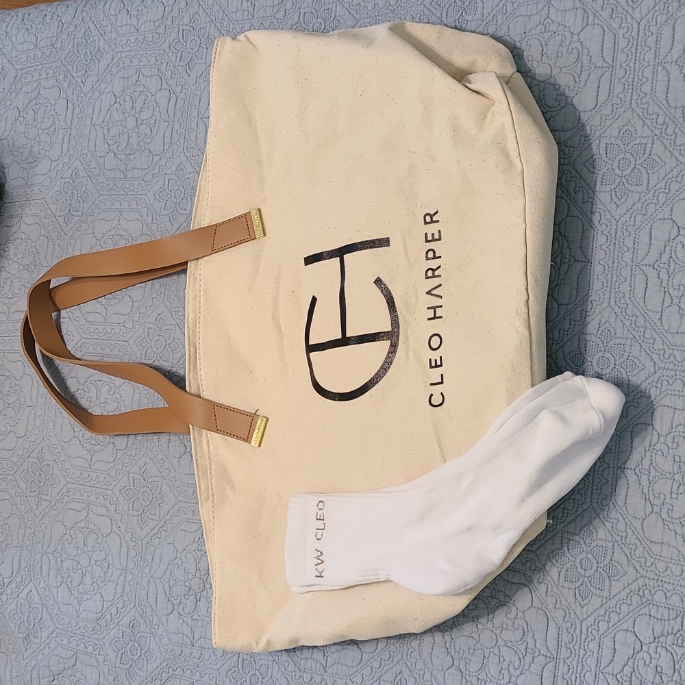Cleo Haper gym bag and Kelsey Wells socks